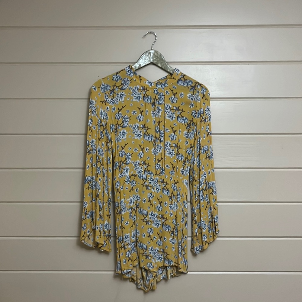 entro yellow and blue floral romper s